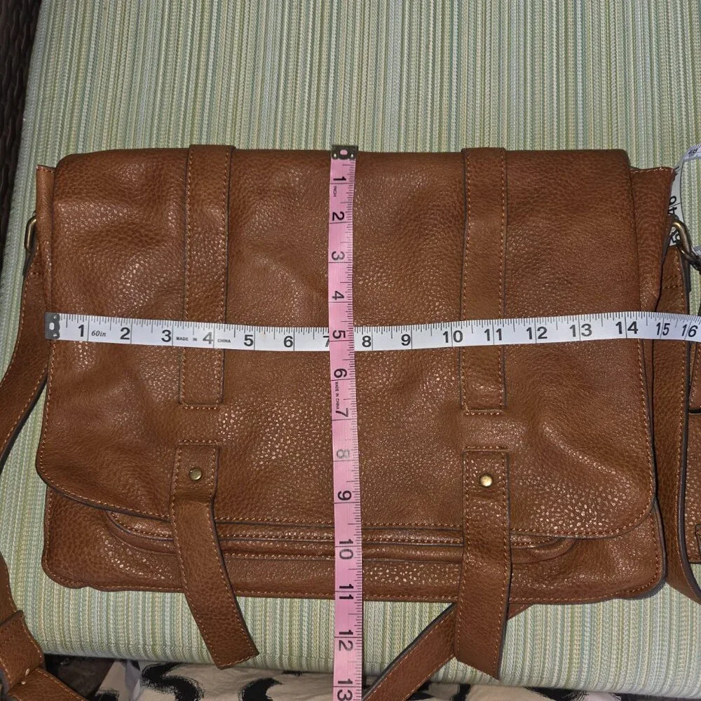 Aldo Brown Messenger Crossbody Bag Adjustable Strap Fits Up to 15